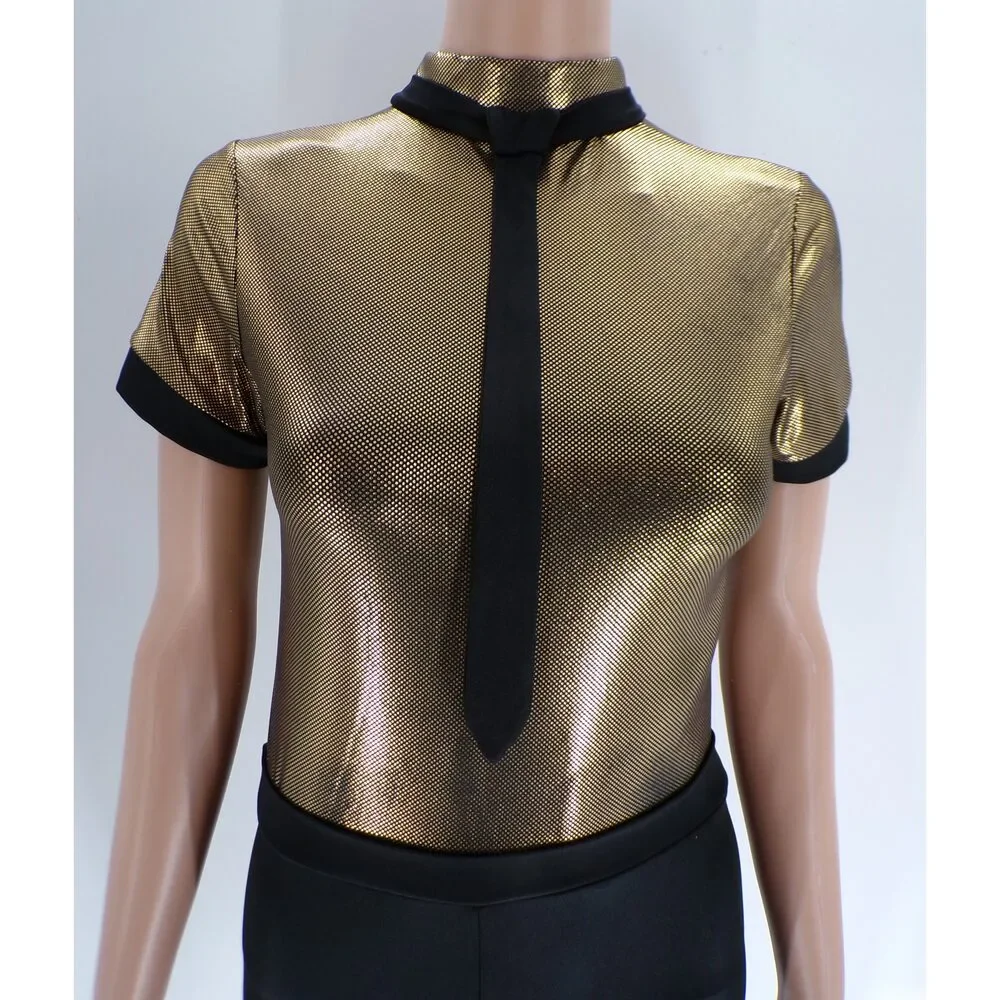 Pre-Owned Dance Costume Revolution 684 Large Child Gold Jazz